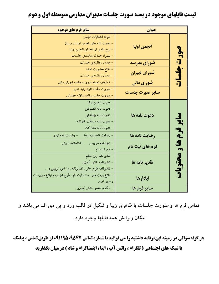 بسته صورت جلسات مدیران متوسطه 1405- 1404 - تصویر 2