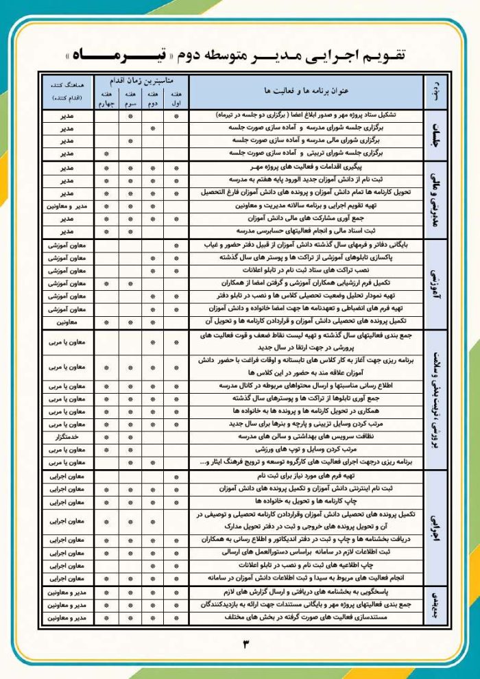 تقویم اجرایی مدیران متوسطه دوم 1406- 1405 - Image 4