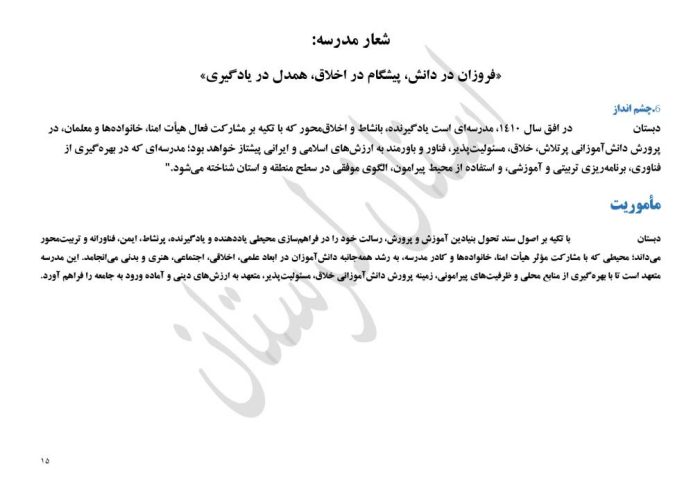 برنامه راهبردی دوره ابتدایی براساس الگوی مدرسه تراز سند تحول استان لرستان - تصویر 17