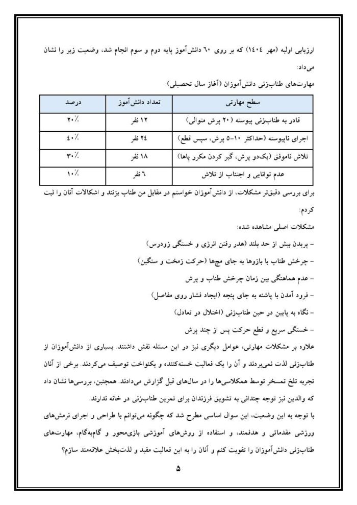 اقدام پژوهی با عنوان «چگونه توانستم با کمک نرمش‌های ورزشی مناسب، مهارت‌های طناب‌زنی را در دانش‌آموزان تقویت کنم؟ » - Image 6