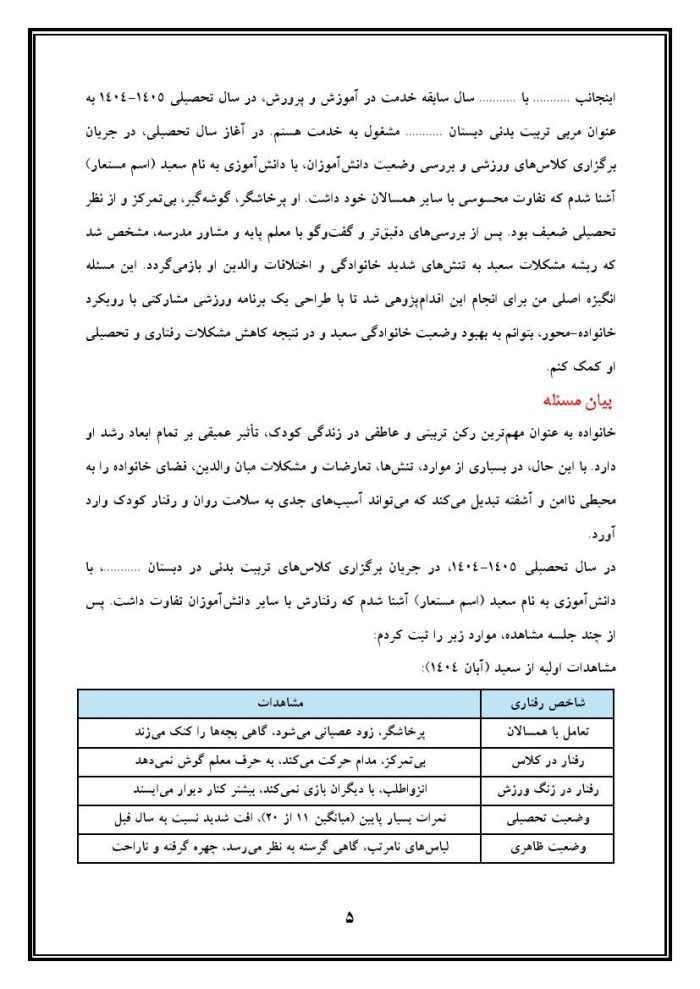 اقدام پژوهی با عنوان «چگونه توانستم با ورزش مشکل خانوادگی سعید را برطرف کنم؟ » - Image 6