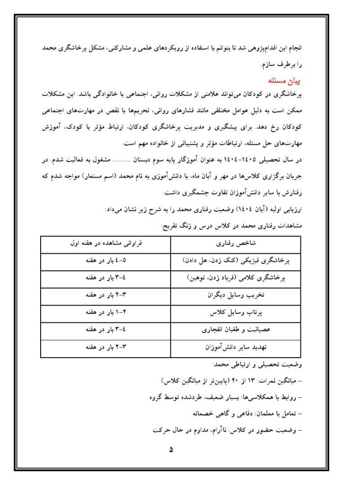 اقدام پژوهی با عنوان «چگونه توانستم پرخاشگری را در محمد برطرف سازم؟» - Image 6