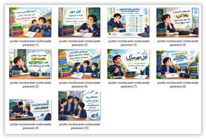10 پوستر مشاوره ای ویژه بازگشایی مدرسه و اول مهر ( متوسطه پسرانه ) - Image 2