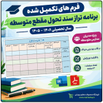 فرم های تکمیل شده برنامه عملیاتی تراز سند تحول مقطع متوسطه 1406 - 1405