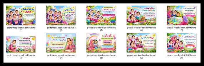 10 پوستر به مناسبت روز جهانی کودک ( مدارس دخترانه ) - تصویر 2